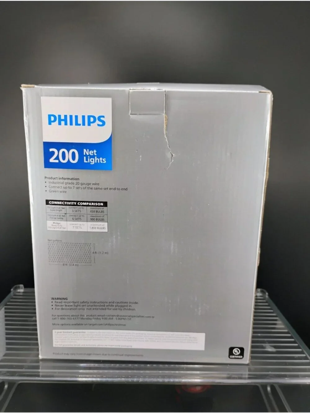 Philips 200 Clear Net Lights Indoor/Outdoor Heavy Duty 4x8 Ft. Holiday Lighting